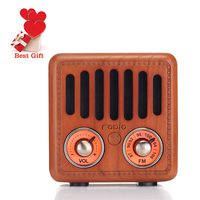Retro Radio Vintage Bluetooth Speaker Cherry Wood FM Radio 800mAh Rechargeable Battery, with Speaker Best Sounds, Design, Lovely Apperance, Supported Bluetooth, AUX Input, TF Cards