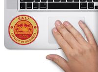 Oval paradise island bali republic of indonesia welcome to island of love 3x3 inches funny color america sticker decal die cut vinyl - Made and Shipped in USA
