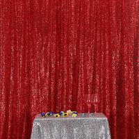 Eternal Beauty Red Sequin Wedding Backdrop Photography Background Party Curtain, 6Ft X 8Ft