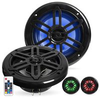 Belva BMRGBBK 500W Black 6.5-inch 2-Way Water-Resistant Marine Speakers with RGB Illumination