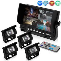 Pyle Mobile Video Surveillance System - Weatherproof Rearview, Backup and Dash Cam with HD 4 IR LED Night Vision Cameras and 7" Monitor for Trucks, Trailers, Vans, Buses and Vehicles - PLCMTR74