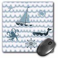 3dRose LLC 8 x 8 x 0.25 Inches Mouse Pad, Marine Life Ocean Nautical Beach Theme Art Octopus (mp_123539_1)