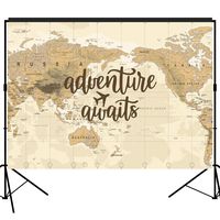 musykrafties Adventure Awaits Backdrop Large Banner Decoration Dessert Table Background Photobooth Prop 7x5 feet