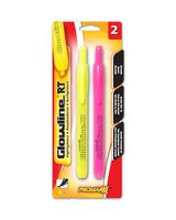 Promarx HS09-ALCB02-48 Glowline RT Retractable Highlighters, Yellow and Pink, 2 Count