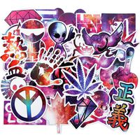 YAMIOW Waterproof Vinyl Stickers for Skateboard Guitar Laptop Motorcycle Car Luggage Decal Graffiti Stickers (50 pcs for Galaxy Color Style)