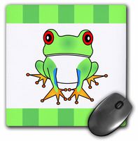 3dRose LLC 8 x 8 x 0.25 Inches Mouse Pad, Tree Frog with Stripes (mp_6105_1)