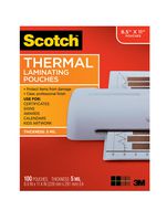 Scotch Thermal Laminating Pouches, 100-Pack, 8.9 x 11.4 inches, Letter Size Sheets, Clear, 5-Mil Thick for Extra Protection (TP5854-100)