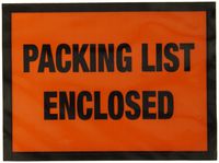 Nifty Products PPE5BL Packing List Envelope, "Packing List Enclosed", 5-1/2" Length x 4-1/2" Width, Orange Face (Case of 1000)