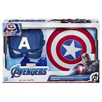 Marvel Avengers Captain America Action Armor Role-Play Set (Captain America Mask and Magnetic Shield Toy for Role Play)