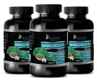 Immune System for Adults - Moringa OLEIFERA Extract 4:1 1200MG - Moringa oleifera Capsules 1200 mg - 3 Bottles (180 Capsules)