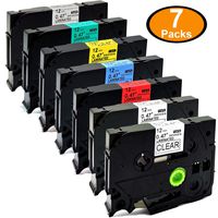 NEOUZA Compatible for Brother P-Touch TZ TZe Tape Label Combo Set 7 Packs TZe TZ131 TZ231 TZ431 TZ531 TZ631 TZ731 TZ931 12mm x 8m 0.47" x 26.2'