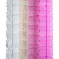 3D Four Leaf Flower Tissue Paper Hanging Streamers for All Party Events, Photo Garland Backdrop, 12-Pack (Light Pink, Pink, Ivory, White)