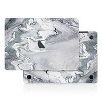 Silver Gray Marble Stone Texture Skin Decal(4-in-1) Full-Size Protector Cover MacBook Pro 13 Inch A1706 A1708 A1989 (2016 to 2019 Model, with & w/o Touch Bar & ID) Black Keyboard Cover