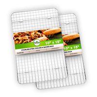 Spring Chef 100% Heavy Duty Stainless Steel Baking Rack & Cooling Rack, Oven Safe, 10x15 Inches Set of 2, Fits Jelly Roll Pan