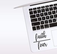 World Design Faith Over Fear Laptop Corner Decal