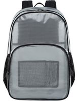 Mygreen Clear Transparent PVC School Backpack/Outdoor Backpack with Black Trim (Black, Large)