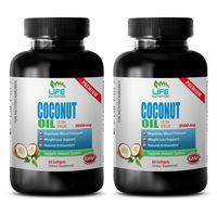 Metabolism and Nutrition - Coconut Oil 3000 MG - Extra Virgin - Coconut Oil raw - 2 Bottles (120 Softgels)