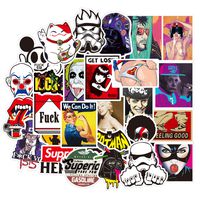 50Pcs Cool Spoof Stickers for Laptop Stickers Motorcycle Bicycle Skateboard Luggage Decal Graffiti Patches Stickers