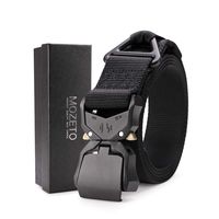 MOZETO Tactical Belt,Military Style 1.5 Inches Durable Nylon Web Belt, Quick-Release Heavy-Duty Metal Buckle Rigger Cobra Belt, Suitable for Waist 30"-60", S Waist 30" - 36" Width 1.5"