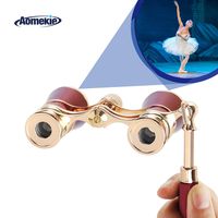 Aomekie Opera Glasses Binoculars 3X25 Theater Glasses Mini Binocular Compact with Handle for Adults Kids Women in Musical Concert（Red）