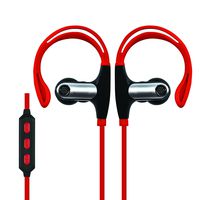 SuperSonic Bluetooth Wireless Earphones and Mic Headphone, Red