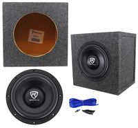 Rockville W10K6D4 V2 10" 2000 Watt Car Audio Subwoofer+Sealed Sub Box Enclosure
