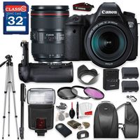 Canon EOS 6D DSLR Camera with Canon EF 24-105mm f/4L IS II USM Lens, TTL Flash, Tripod, Mono-Pod, Battery Grip + Professional Accessory Bundle
