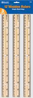 Bazic Wooden Ruler, 12 Inches (30cm), 3 per Pack (Case of 144)