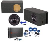 American Bass XFL-1222 2000w 12" Subwoofer+Vented Sub Box+Mono Amplifier+Amp Kit