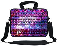 Meffort Inc 11.6 Inch Neoprene Laptop Bag with Extra Side Pocket, Soft Carrying Handle & Removable Shoulder Strap for 10" to 11.6" Size Ultrabook Chromebook - Shiny Pattern