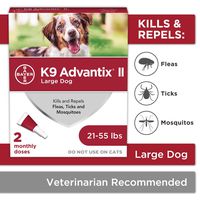 K9 Advantix II Flea And Tick Prevention for Dogs, Dog Flea And Tick Treatment For Large Dogs 21-55 lbs, 2 Monthly Applications