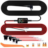 Smraza Dash Cam Hardwire Kit 11.5ft Mini USB DC 12V-30V to 5V Car Dash Camera Charger Cable kit with Fuse, Mini/ACS/ATO/Micro2 Add a Circuit Fuse Holders, Low Voltage Protection for Mini USB Dash Cams