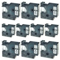 SuperInk 10PK White on Clear Label Tape Compatible for DYMO D1 45020 S0720600 (1/2Inch x 23Feet) LabelManager 120P 210D 260P 360D 420P Series Printer