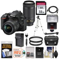 Nikon D3500 Digital SLR Camera & 18-55mm VR & 70-300mm DX AF-P Lenses with 32GB Card + Battery & Charger + Flash + Tripod + Kit