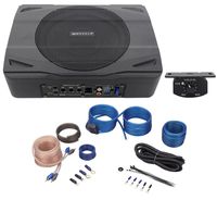 Rockville SS8P 400 Watt Slim Under-Seat Powered Car/Truck Subwoofer Sub+Amp Kit