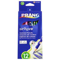 Prang Groove Triangular Colored Pencils, 3.3 Millimeter Cores, 7 Inch Length, Assorted Colors, 12 Count (28112)