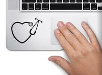Stethoscope RN heart nurse Symbol Decal Laptop Skin Macbook Trackpad Keypad Sticker