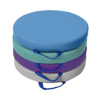SoftScape 15 inch Round Floor Cushions with Handles for Flexible Seating Classrooms, 2 inch Thick Deluxe Foam (4-Piece) - Contemporary/Purple