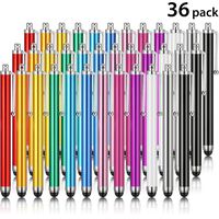 Stylus Pen Set of 36 for Universal Capacitive Touch Screens Devices, Stylus Pens for Touch Screens Devices, Compatible with iPhone, iPad, Tablet (12 Colors)