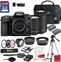 Nikon D7500 DSLR Camera with AF-S 18-140mm VR Lens & 70-300mm ED Lens + Deluxe Accessory Kit (2 Battery Bundle)