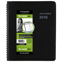 AT-A-GLANCE Monthly Appointment Book / Planner, QuickNotes, January 2018 - December 2018, 6-7/8" x 8-3/4", Medium, Black (760805)