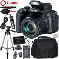 Canon PowerShot SX70 HS Digital Camera with Advanced Accessory Bundle - Includes: Extended Life Replacement Battery (LP-E12) + AC/DC Rapid Home and Travel Charger + More - (Renewed)