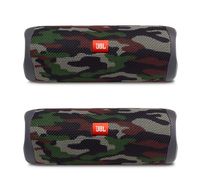 JBL Flip 5 Waterproof Portable Wireless Bluetooth Speaker Bundle - (Pair) Camouflage