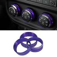 Sporthfish 3Pcs Aluminum Alloy Interior Audio Air Condition Twist Switch Ring Control Button Trim Cover for Jeep Wrangler JK JKU Patriot 2011-2018 Dodge ram Challenger 2008-2014 (Purple)