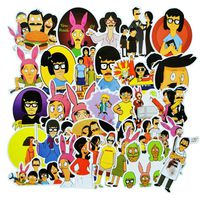 Bob's Burgers Waterproof Stickers/Decals (34 pcs) of Anime Cartoon for Laptop Skateboard Snowboard Water Bottle Phone Car Bicycle Luggage Guitar Computer PS4(Bob's Burgers)