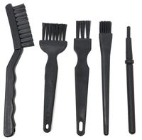Rusoji Set of 5 Plastic Handle Anti-Static Nylon Brushes Portable Cleaning Kit for Keyboard, Circuit Board, Computer, Car Interior, Window, 5 Different Types