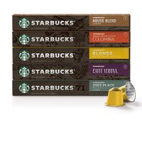Starbucks by Nespresso, Favorites Variety Pack (50-count single serve capsules, 10 of each flavor, compatible with Nespresso Original Line System)
