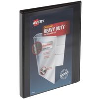 Avery Heavy Duty View 3 Ring Binder, 0.5" One Touch Slant Ring, Holds 8.5" x 11" Paper, 1 Black Binder (79381)