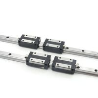 2Pcs TRH20 Width 20mm Square Linear Rail Guide Guideway L-500mm with 4pcs Block Slider Carriage Bearing Support for CNC Router Engraving Milling Machine (L-500mm)