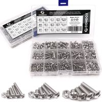 Comdox 500Pcs M3 M4 M5 Stainless Steel Button Head Hex Socket Head Cap Bolts Screws Nuts Assortment Kit